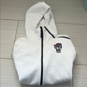 adidas NC-State White Zip-Up Hoodie
